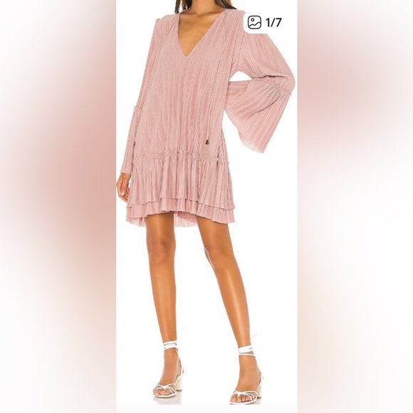 Free People Dresses & Skirts - Free People Can't Help It Mini Dress Crinkle
Texture Bell Sleeve Red Size Small